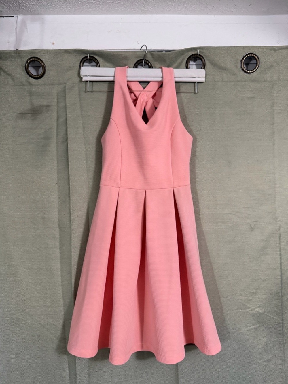 Zunie Pink Scoop Neck Dress with Crossback Straps